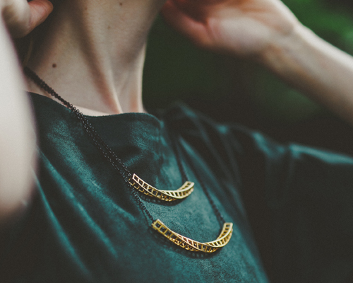 Architectural twisted structure necklace for her and him