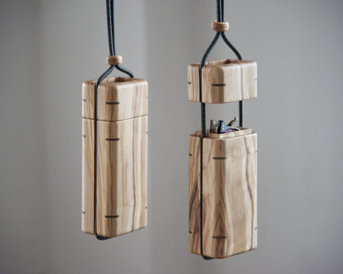 009_N – Minimal Inro-Inspired Case in Rare Olive Wood